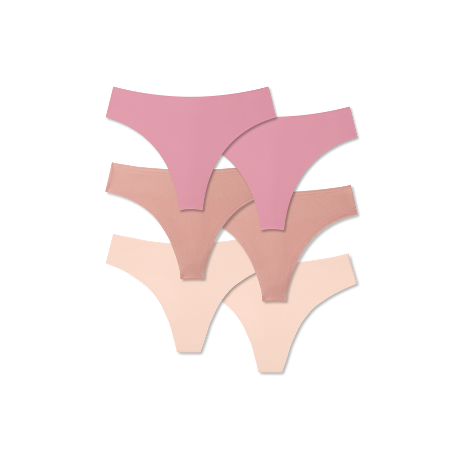 Women's No Show Thong 6-Pack - Light Support