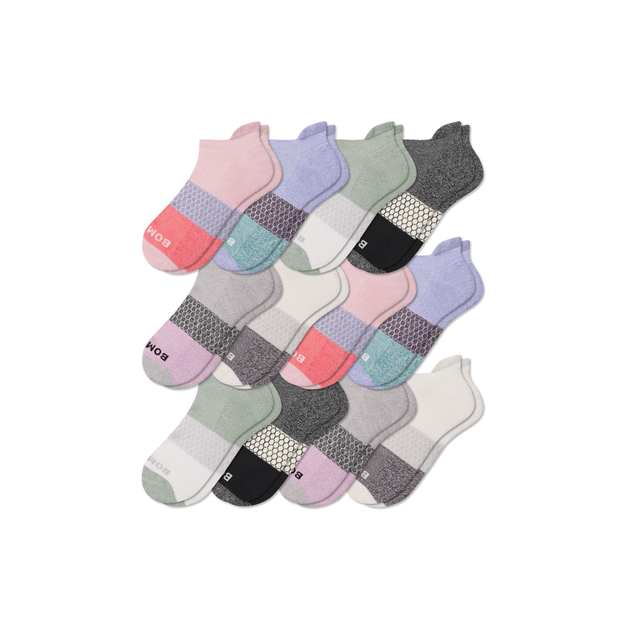 Women's Tri-Block Ankle Sock 12-Pack - Clean Finish