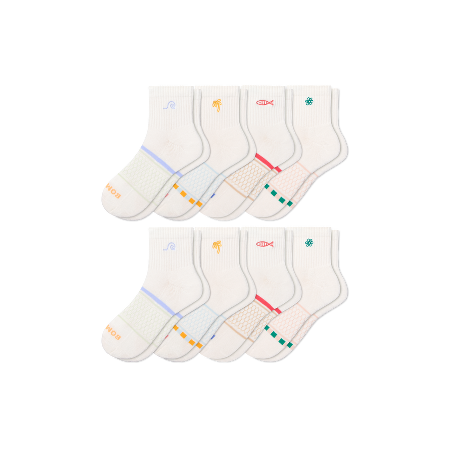 Women's Beach Day Quarter Sock 8-Pack - Daily Pick