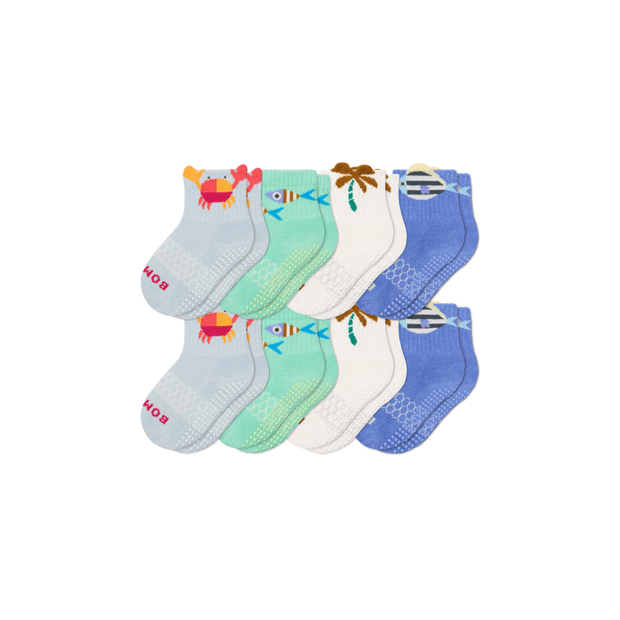 Toddler Gripper Calf Sock 8-Pack - Clean Finish