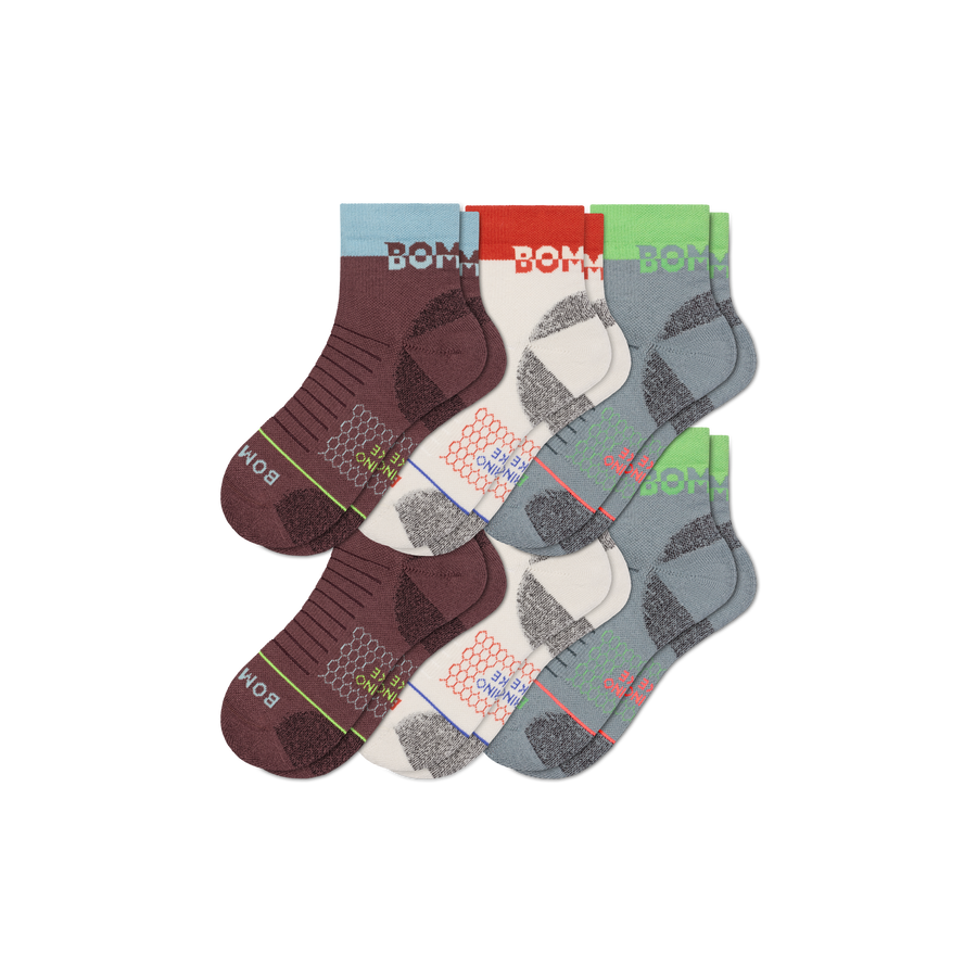 Men's Merino Wool Blend Hiking Quarter Sock 6-Pack - Fresh Step