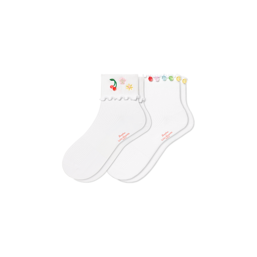 Bombas x Susan Ruffle Rib Quarter Sock 2-Pack - Daily Step