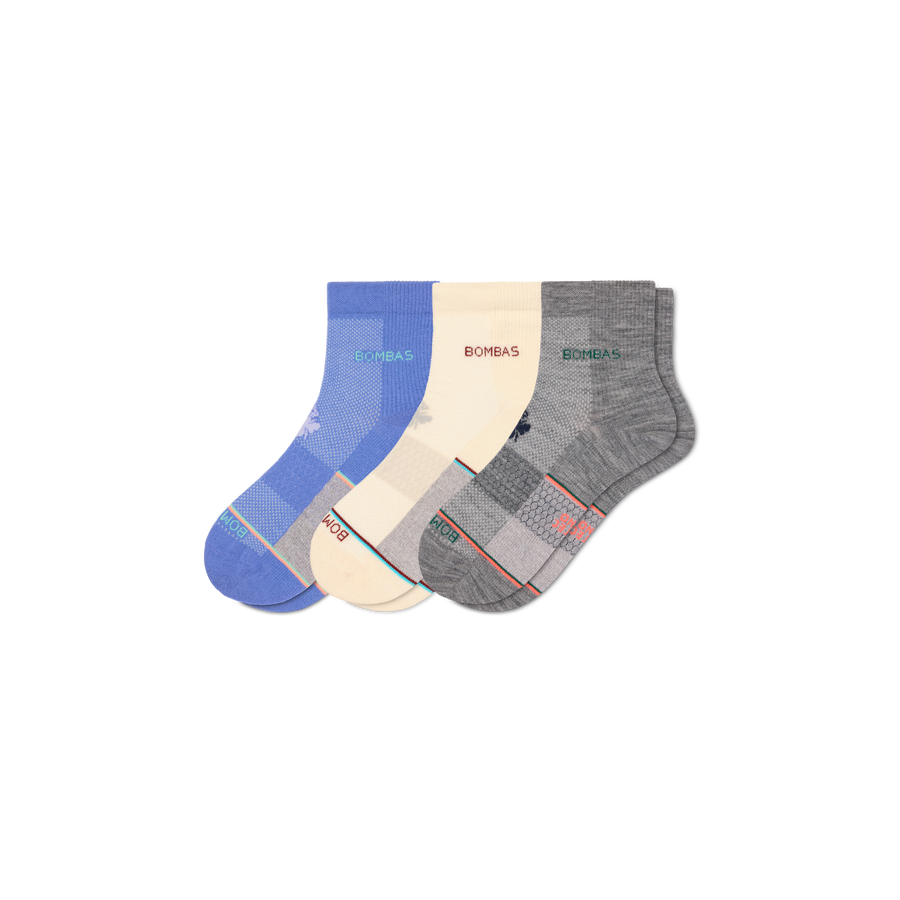 Women's Sport Merino Wool Blend Quarter Sock 3-Pack - Clean Finish