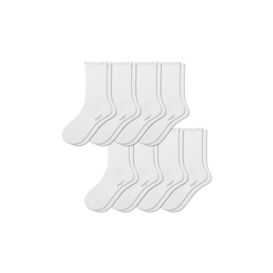 Women's Ruffle Rib Half Calf Sock 8-Pack - Travel Pair