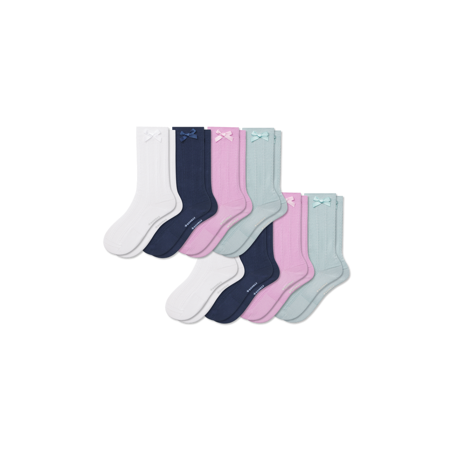 Youth Bow Calf Sock 8-Pack - Light Cushion