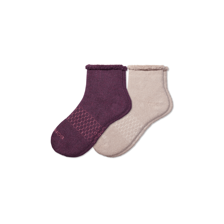 Men's Merino Wool Blend Roll-Top House Sock 2-Pack - Simple Style